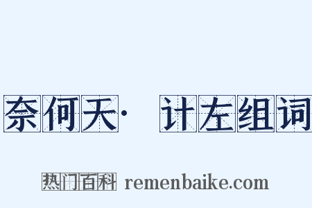 奈何天·计左组词是什么意思的图片